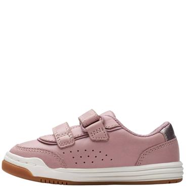 CLARKS BOYS TWIN STRAP TRAINER - DUSTY PINK